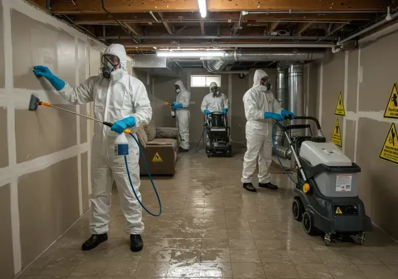 Basement Moisture Removal and Structural Drying process in Grant County, AR